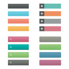 Fototapeta premium Four sets of blank buttons in different styles and colours