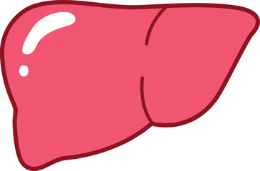 Human liver icon flat simple style.