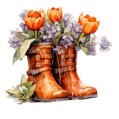 boots and flowers