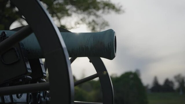 Civil War Cannon Timelapse with Sun Flare