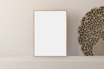 A4 frame mockup and wood frame, 3d render