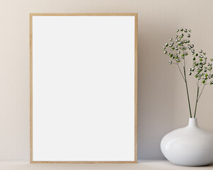 Minimalist frame mockup, 3d render