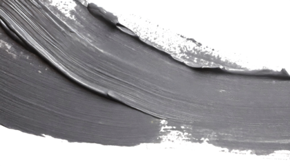 Brush stroke with gray paint on a white background