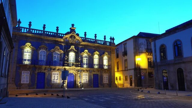 BRAGA, PORTUGAL - APRIL 15 2017: Palace of Raio is Baroque residence in urbanized area of municipality of Braga, in civil parish of Sao Jose de Sao Lazaro. It is late Baroque, early Rococo style.