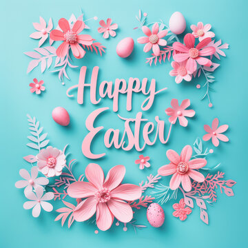Stylized image of decorative floral elements and eggs bringing a chic Easter festive spirit