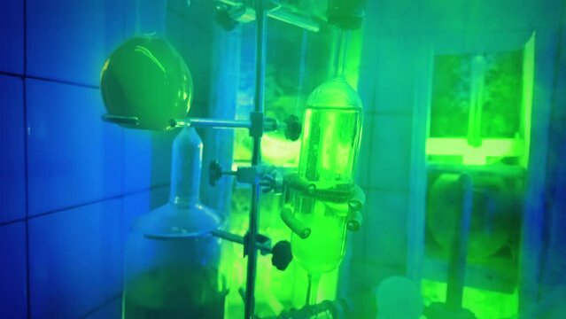 Mad Scientist Laboratory With Green Smoke