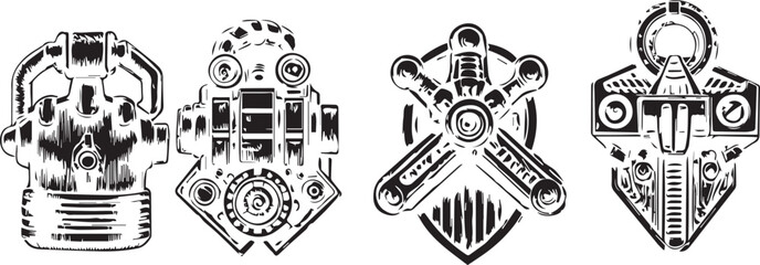 Set video game symbol. Hand drawn vector illustration