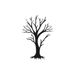 Dead tree. Leafless plant icon flat style isolated on white background. Vector illustration