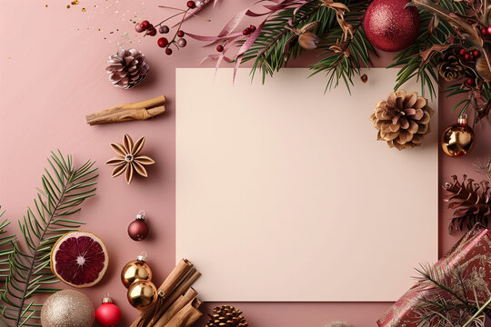 Christmas Card Frame Banner Background with text Space for Greeting or Social media Post. Merry Christmas and Happy New Year! Neo Art Cards X V 1 33