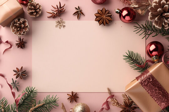 Christmas Card Frame Banner Background with text Space for Greeting or Social media Post. Merry Christmas and Happy New Year! Neo Art Cards X V 1 27