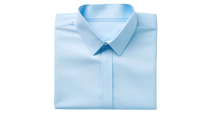 Folded blue shirt isolated on transparent a white background