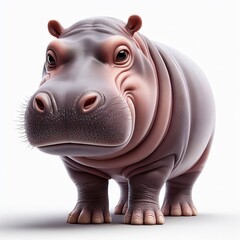 hippopotamus  on white background

