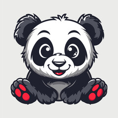 Obraz premium Cute Panda Vector Illustration Logo