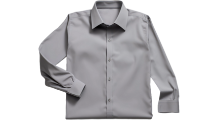 Folded gray shirt isolated on transparent a white background
