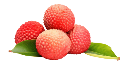 Lychee fruit isolated on transparent a white background 