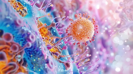 Bliskie zbliżenie komórkę w organizmie. - obrazy, fototapety, plakaty