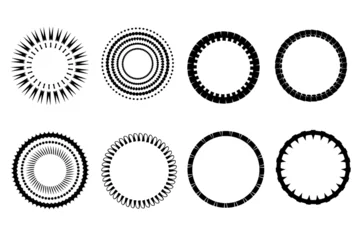 Foto op Canvas Vintage round border celtic circle frames. Circular magical patterns vector set. Geometric circle shapes, borders, frames, logos. Line and silhouette vector illustration design © CzakaU