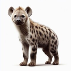 hyena in front of white background
