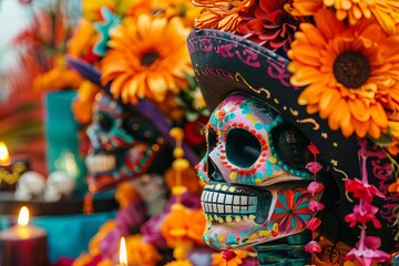 Dia de los muertos celebration Cultural symbols and vibrant traditions