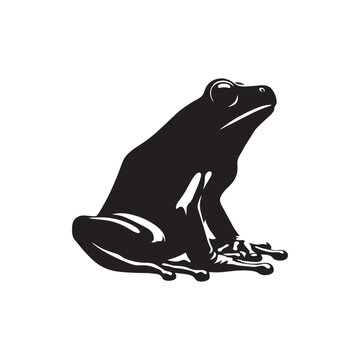recommend clip art: Leap of Nature: Vector Frog Silhouette - Capturing the Graceful Movement and Natural Beauty of Amphibious Life. Minimalist black frog illustration.