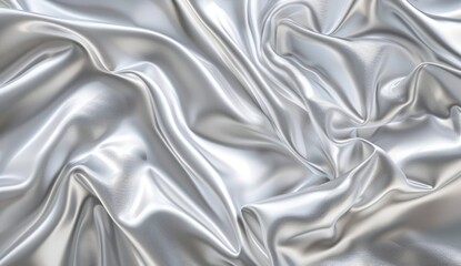 Obraz premium white satin pattern silver background Generative AI