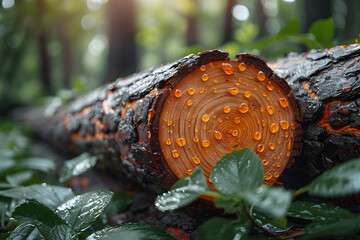 Close Up of a Log in a Forest