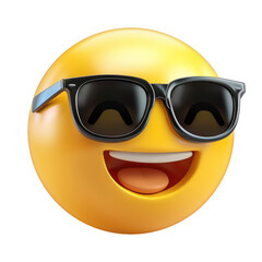emoji of a grinning face with sunglasses