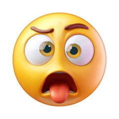emoji of a nauseated face with raised eyebrow
