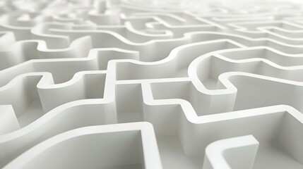 Obraz premium Abstract Background of a curved Maze in white Colors. 3D Render