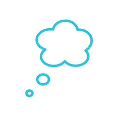 White cloud shape icon. Speech bubble. From blue icon set.