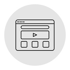 Fototapeta premium Web video, Streaming, Online Video, Video Hosting, Video Sharing, Webcasting, Live Streaming, Video Production, Video Marketing, Video Content, Video Platform icon