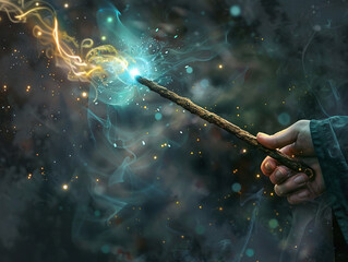 magic wand in the hand