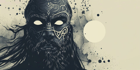 Grunge viking warrior