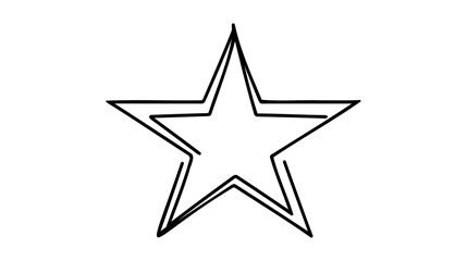 Hand draw doodle stars illustration in continuous line arts style vector