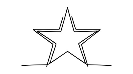Hand draw doodle stars illustration in continuous line arts style vector
