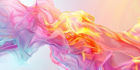 an elegant pink and yellow colored abstract design Generative AI