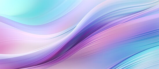 Fototapeta premium A detailed close-up of a soft pastel holographic abstract background featuring a gradient of blue, purple, and green colors.