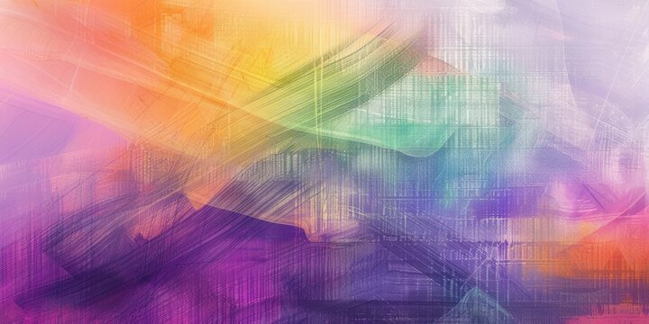 a purple green colored abstract image with a rainbow colored background Generative AI