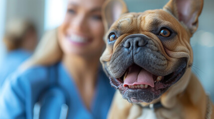 French bulldog at the vet