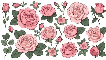 Shabby Chic Elegance: Pink Roses and Vintage Ephemera