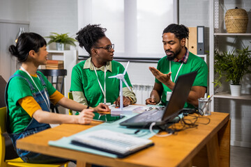 Activist making environment marketing plan.