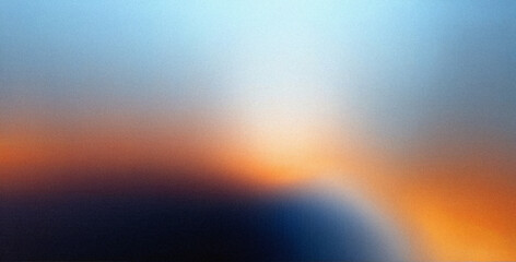 Fototapeta premium blue and orange line waves light , empty space grainy noise grungy texture color gradient rough abstract background , shine bright light and glow template