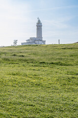 Fototapeta na wymiar Landscape with the Cabo Mayor lighthouse in the background, Santander, Spain
