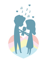 loving parents singing to child