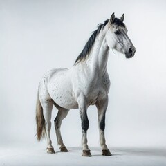 Obraz na płótnie Canvas white horse on a white background 