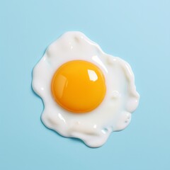 Creative Easter egg. Fried egg concept Egg yolk and egg white divided. Minimal holiday contemporary art idea or inspiration.