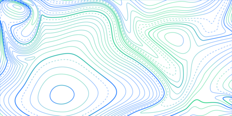 Blue-green cartographic pattern for web design, covers, presentations. Abstract lines resembling  cartographic pattern. Transparent background