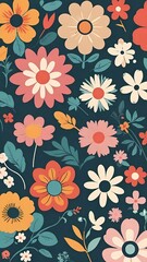 Fototapeta premium seamless pattern with flowers, floral pattern