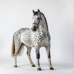 portrait of horse with brown spots
