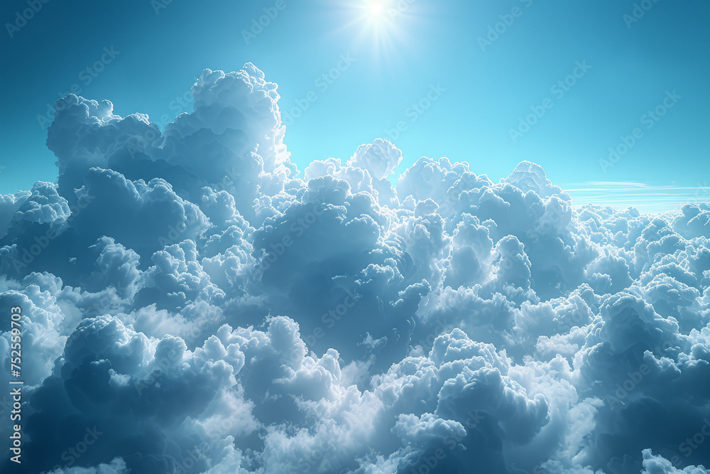 Wall mural contrasting weather conditions captured in a single frame: a clear blue sky transitioning to a storm